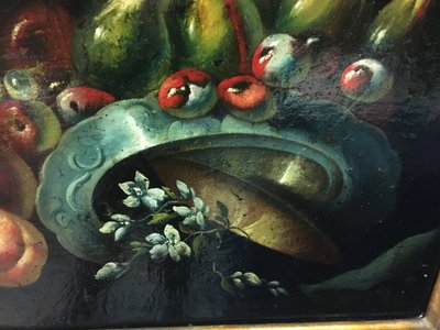 H.S.T. Natura morta con frutta e fiori XVII secolo