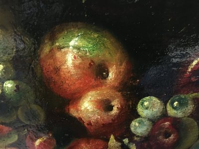 H.S.T. Natura morta con frutta e fiori XVII secolo