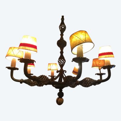 Lustre Fer Forgé Années 1940