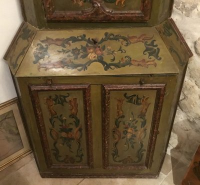 Painted 19th Century Corner Cabinet, Italy