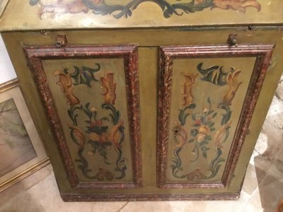 Painted 19th Century Corner Cabinet, Italy