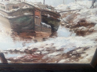 Olio su tela di Leon Abramovich Zeytline 1885-1962