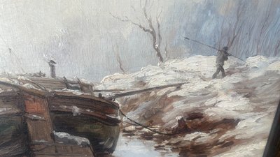Olio su tela di Leon Abramovich Zeytline 1885-1962