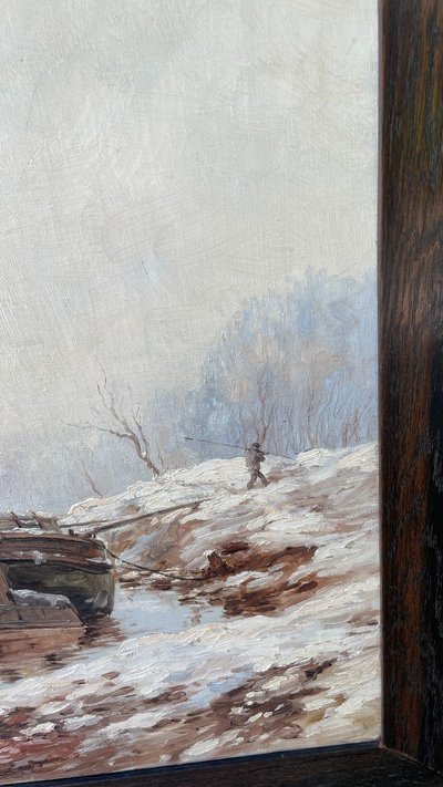 Olio su tela di Leon Abramovich Zeytline 1885-1962