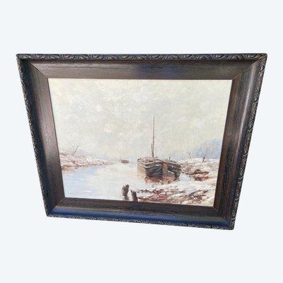 Olio su tela di Leon Abramovich Zeytline 1885-1962