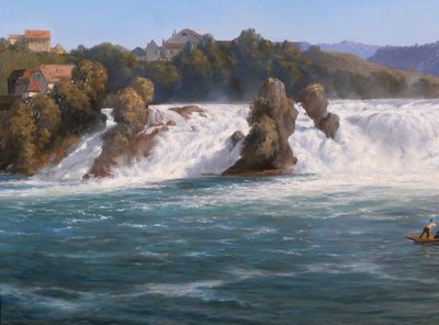 Johann Jakob ULRICH 1798-1877 Der Rheinfall, Neuhausen am Rheinfall, Schweiz, Gemälde 1866