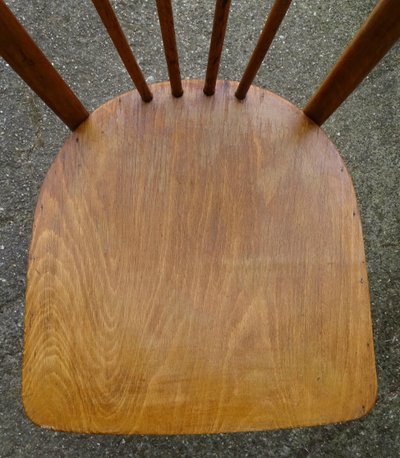 2 chaises bistrot 1950, Luterma , bois blond - no Thonet -no Baumann