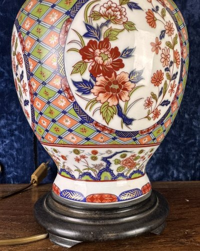 Large Chinese porcelain lamp vase circa 1900