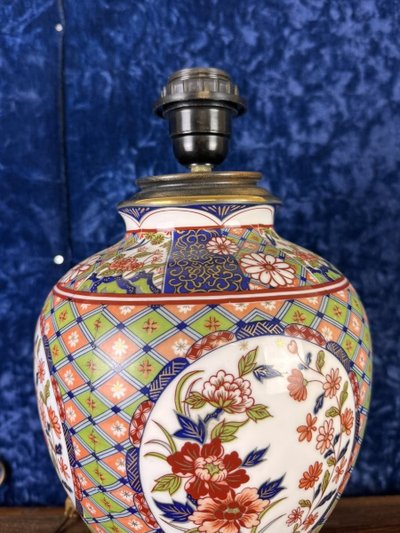 Large Chinese porcelain lamp vase circa 1900