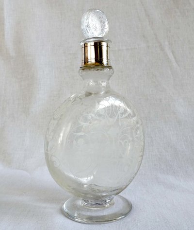 Baccarat - Michelangelo crystal liqueur decanter mounted in solid silver, Minerve hallmark