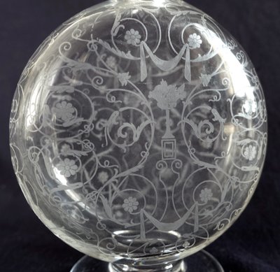 Baccarat - Michelangelo crystal liqueur decanter mounted in solid silver, Minerve hallmark
