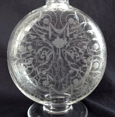Baccarat - Michelangelo crystal liqueur decanter mounted in solid silver, Minerve hallmark