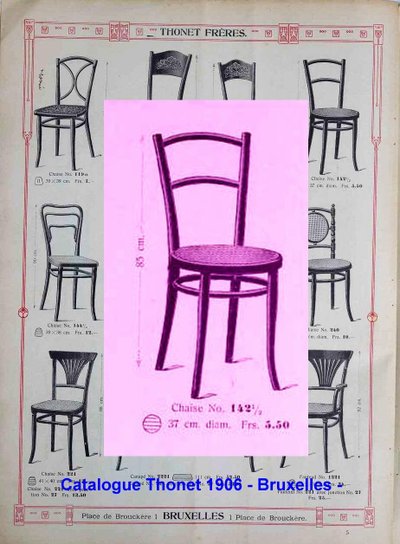 Sedia THONET N° 142- 1/2 del 1905 con rivestimento in canna da zucchero
