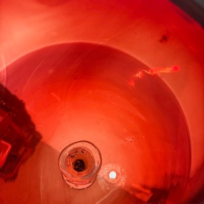 Lustre ancien en verre rouge de la fin du 19ème siècle ! Mesure h 82 cm l 30 cm