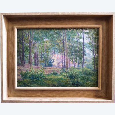 Bois près de Meudon (Versailles), Öl auf Tafel von Fritz Van Loo (1871-1957)