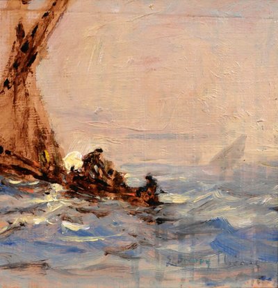 Sauveur BERNAY-THIERIC 1874-1963 Boot auf dem Meer, Lichteffekt, Gemälde, um 1900 Impressionismus