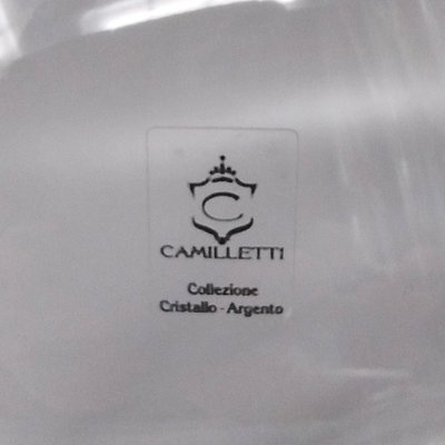 Vaso di lusso anni '70 in cristallo e argento di Camilletti. Prodotto in Italia