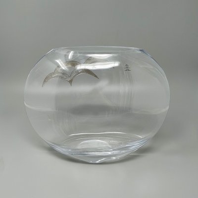Vaso di lusso anni '70 in cristallo e argento di Camilletti. Prodotto in Italia