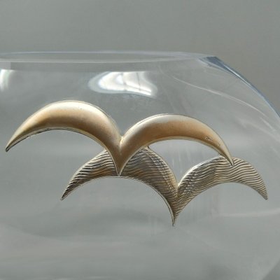 Vaso di lusso anni '70 in cristallo e argento di Camilletti. Prodotto in Italia