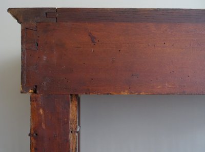 Grande consolle di epoca Impero in mogano, bronzo dorato e marmo blu Turchino - 129 cm
