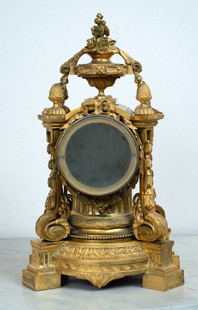 Antique Napoleon III gilt bronze clock. 19th century.