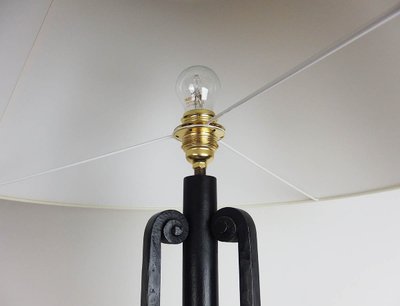Art Deco wrought iron floor lamp by Emil Maïer