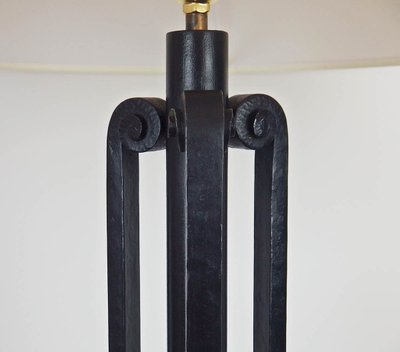 Art Deco wrought iron floor lamp by Emil Maïer
