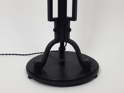 Art Deco wrought iron floor lamp by Emil Maïer