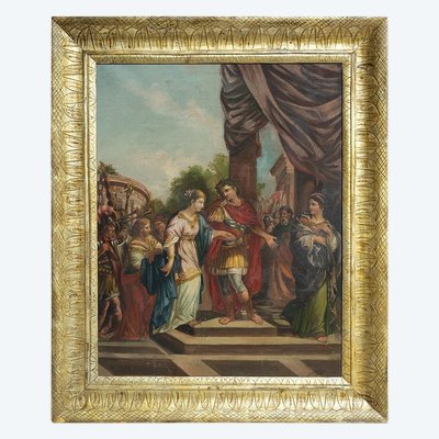 Tableau néoclassique ancienne représentant une scène mythologique. Naples, 18siècle