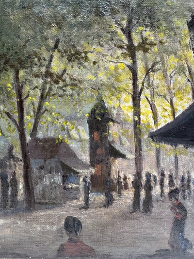 Carriere (XIX-XX) - Paris, Rue parisienne animée, circa 1900