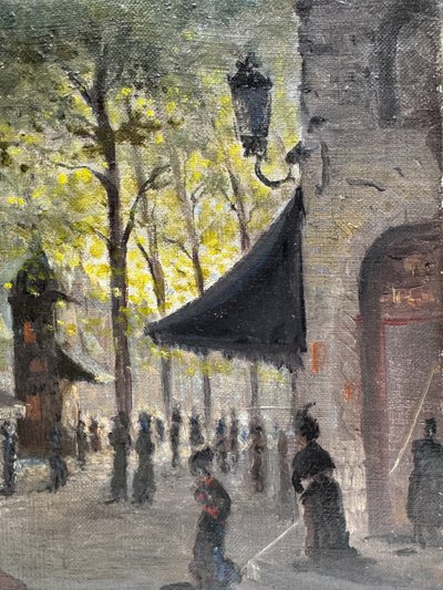 Carriere (XIX-XX) - Paris, Rue parisienne animée, circa 1900