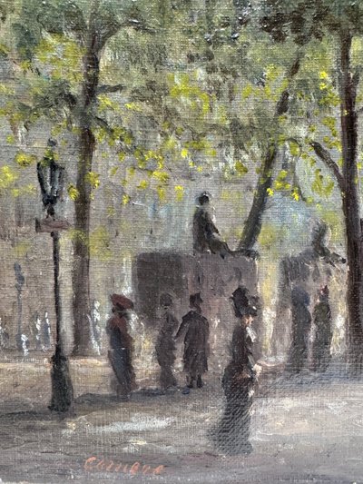 Carriere (XIX-XX) - Paris, Rue parisienne animée, circa 1900