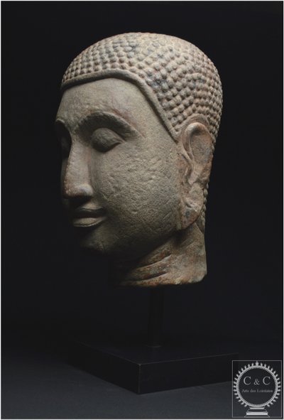Former Kingdom of Siam, Ayutthaya School, 15th-16th century, Large stone Buddha head