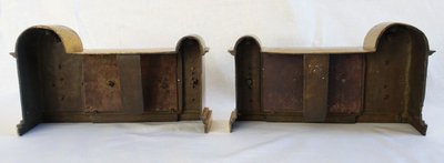 Paire de chenets, feux en bronze doré, époque Empire Restauration
