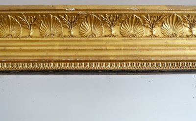 Large mantelpiece mirror, gilded wood frame, mercury mirror, Empire period - 157cm x 90cm