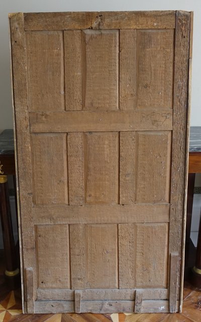 Large mantelpiece mirror, gilded wood frame, mercury mirror, Empire period - 157cm x 90cm