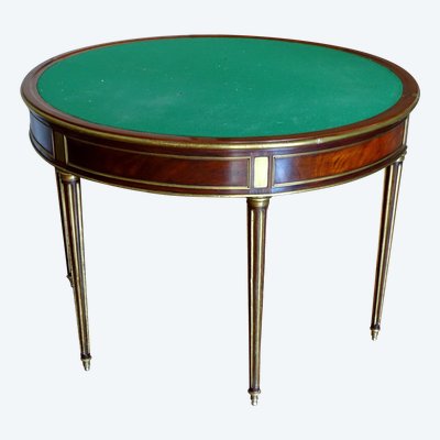 Mahogany half-moon game table / dining table, Louis XVI Directoire period - late 18th century