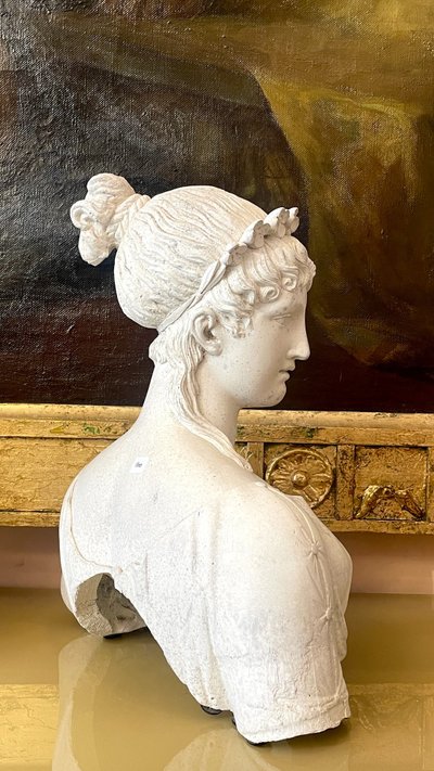 Plaster Bust in the Style of the Merveilleuses, 19th Century