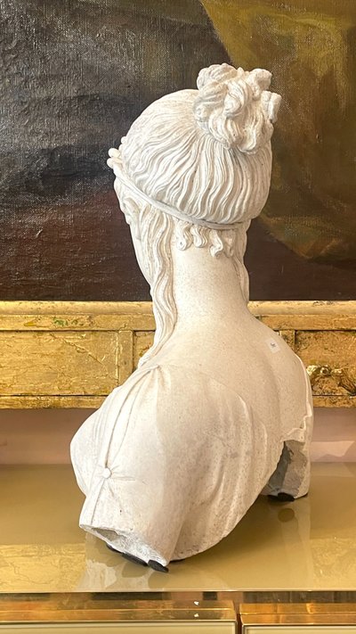 Plaster Bust in the Style of the Merveilleuses, 19th Century