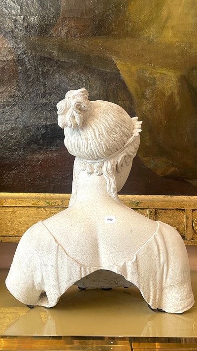 Plaster Bust in the Style of the Merveilleuses, 19th Century