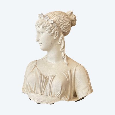 Plaster Bust in the Style of the Merveilleuses, 19th Century