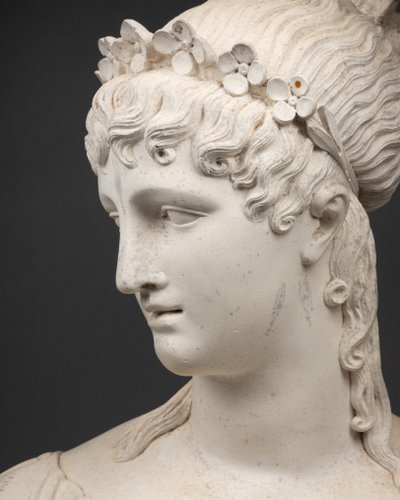 Buste en plâtre à la mode des Merveilleuses, XIXe siècle 
