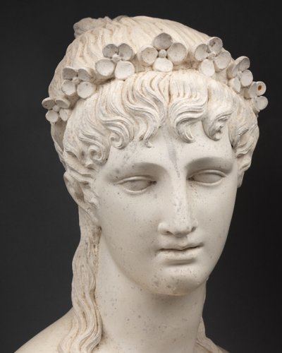 Buste en plâtre à la mode des Merveilleuses, XIXe siècle 
