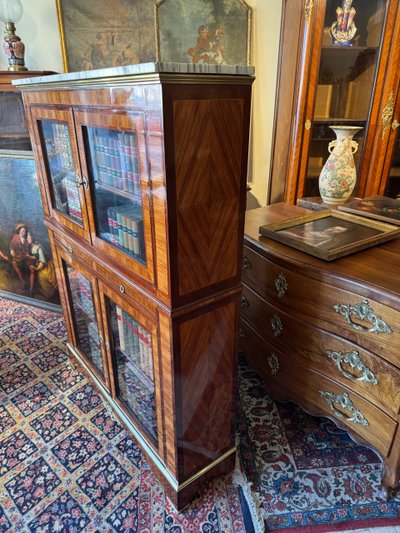 Libreria intarsiata Luigi XVI XIX secolo