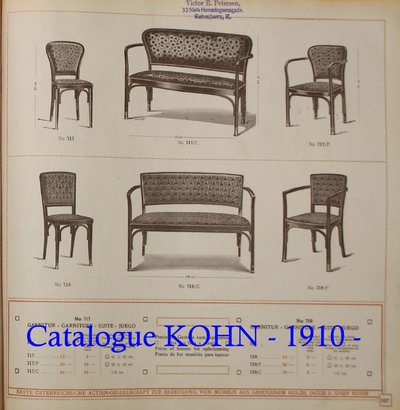 Fauteuil N°719 de Kohn, Secession viennoise 1905 - no Thonet -