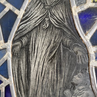 Stained glass Virgin Mary 19th century Posuerunt me custodem