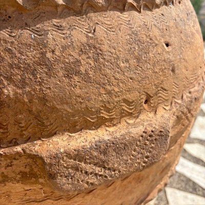 Antique large outdoor terracotta jar 18th c . Height cm 60