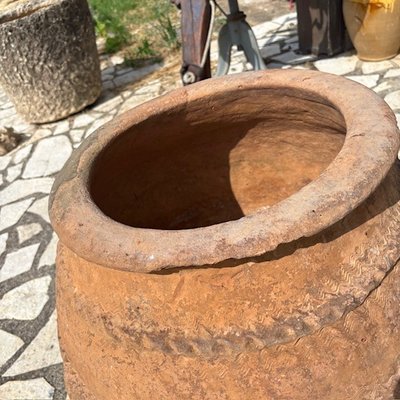 Antique large outdoor terracotta jar 18th c . Height cm 60