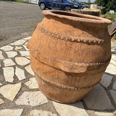 Antique large outdoor terracotta jar 18th c . Height cm 60