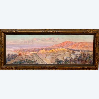 Constant Louche (1880 - 1965) - Blick auf ein Dorf Im Atlasgebirge